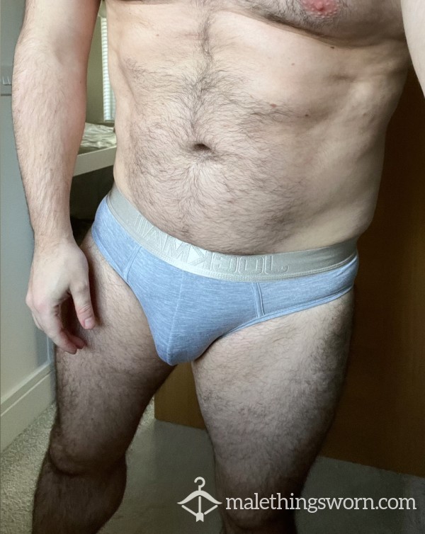 Sweaty Grey Jockmail Briefs