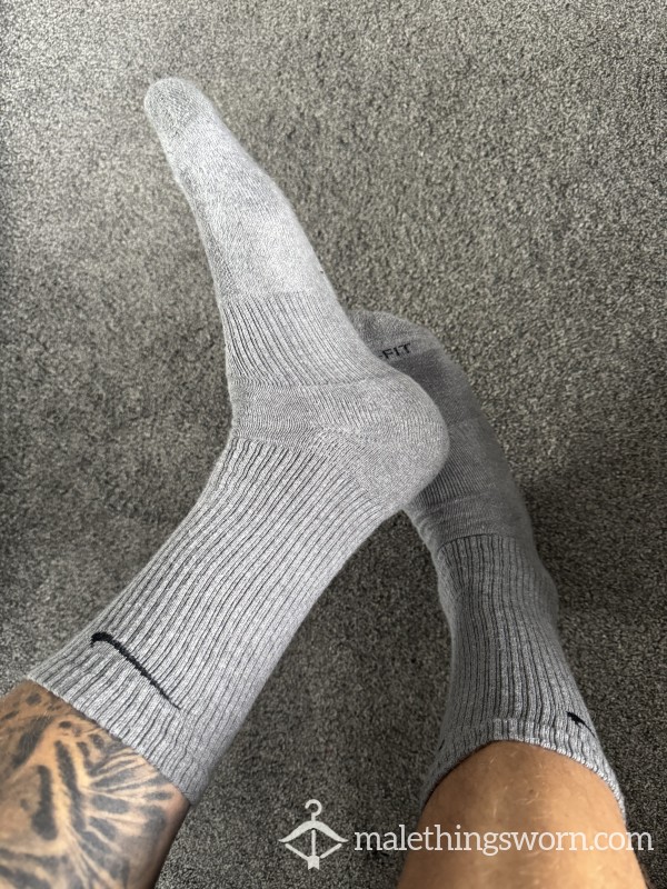 Sweaty Grey Nike Socks