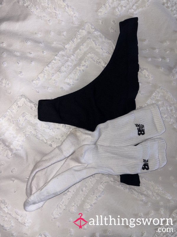 Sweaty Gym Thong And Socks Combo…
