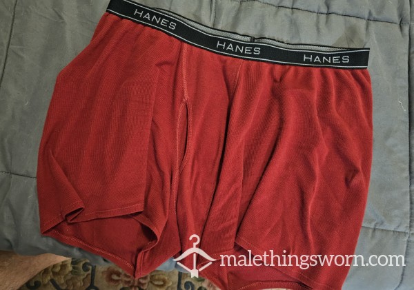 Sweaty Hanes Worn All Day. Sweat And Prec*m Spots. Bagged Same Day.