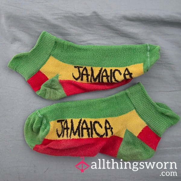 Sweaty Jamaica Trainer Socks - High-Intensity Gym Session - Heavily Scented
