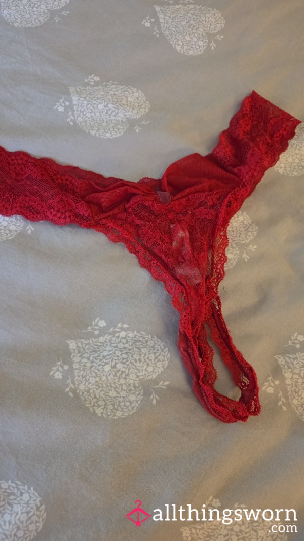 Sweaty Lacy Red Thong 😜 Well Worn And Ready For Your Enjoyment 😉 😜