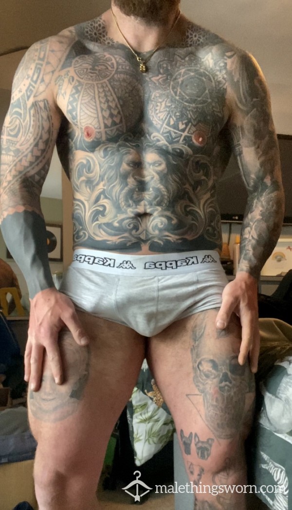 Sweaty Light Grey Boxers Been To Gym/ Work