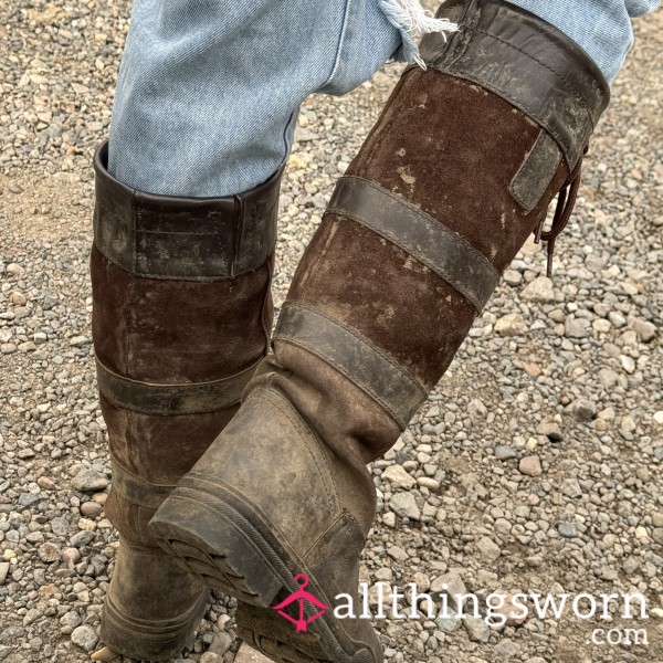 Sweaty MUDDY Filthy Farm Yard Boots ❤️‍🔥🦶🏼