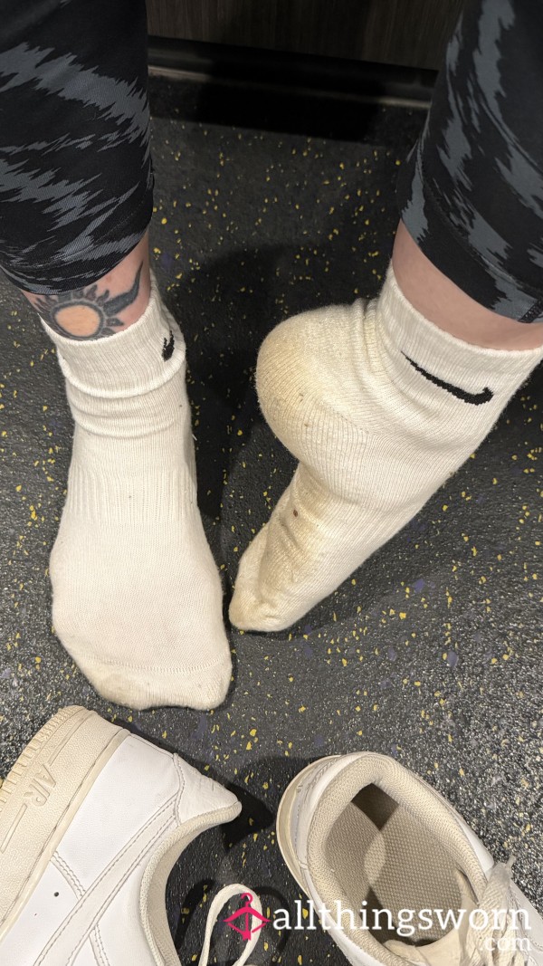 Sweaty Nike Ankle Gym White Socks