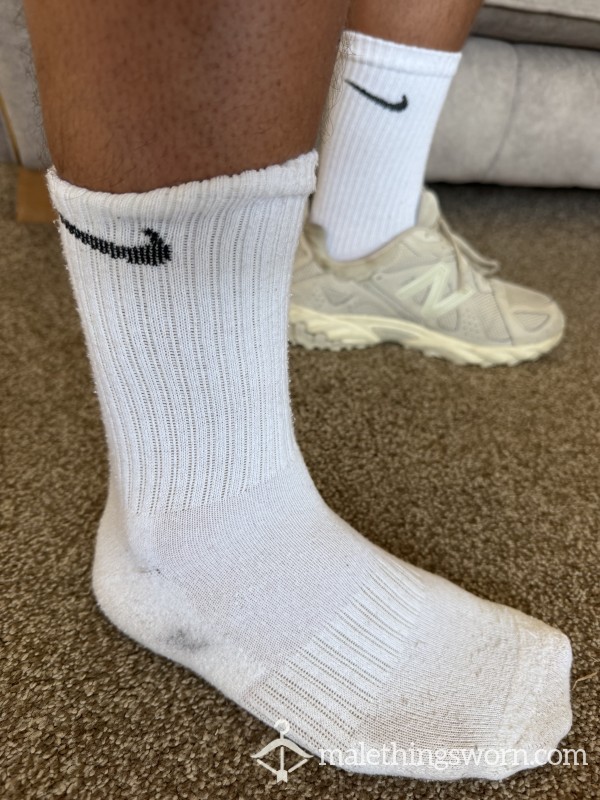 Sweaty Nike White Socks