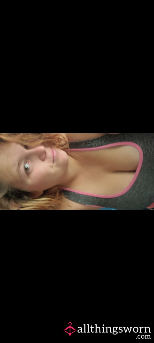 Sweaty Pink And Grey Work Out Tank Top
