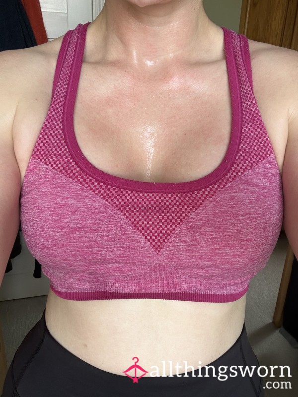 Sweaty Pink Sports Bra