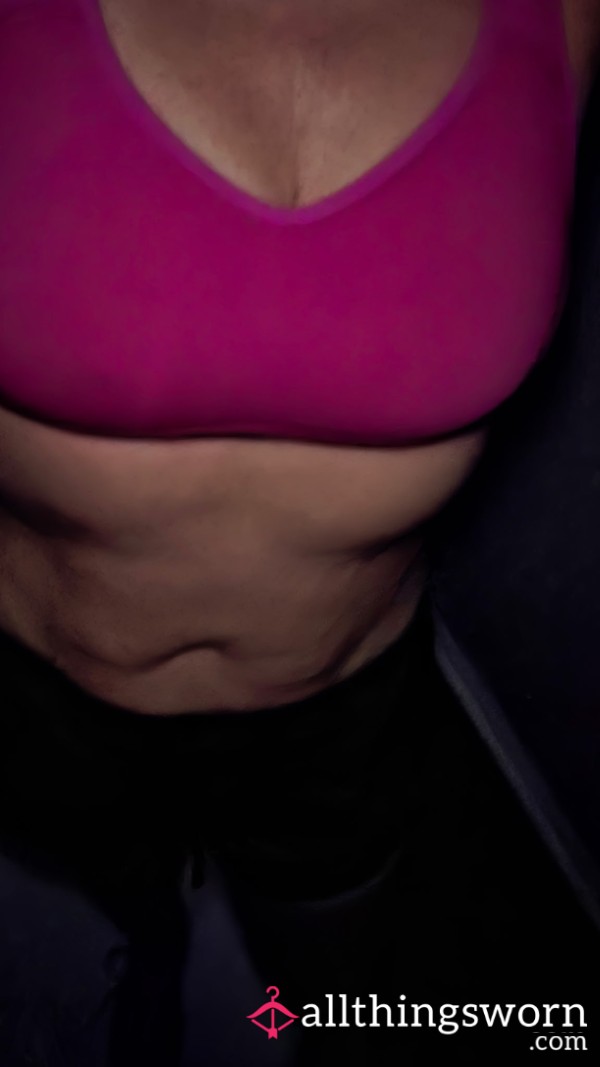 Sweaty Pink Sports Bra