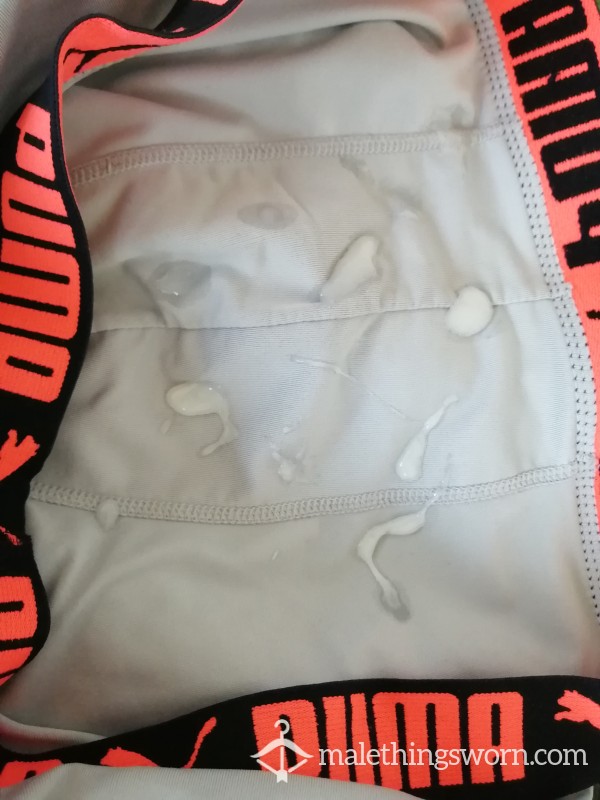 Sweaty Puma Briefs With A Thick Load.