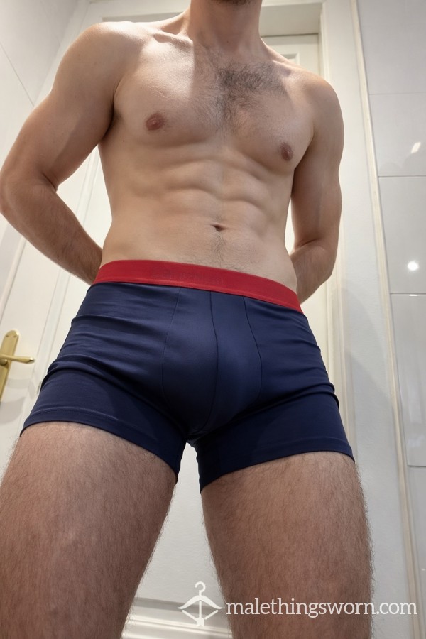 Sweaty Red And Navy CK Boxers 🏎️