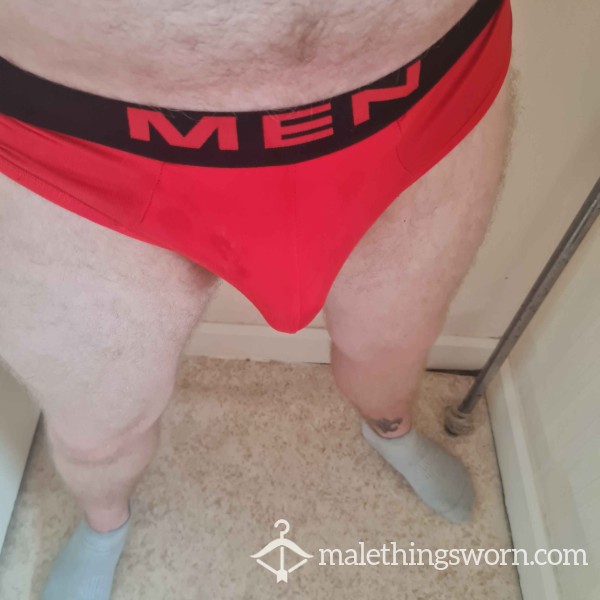 Sweaty Red Briefs, With Stains Inside...