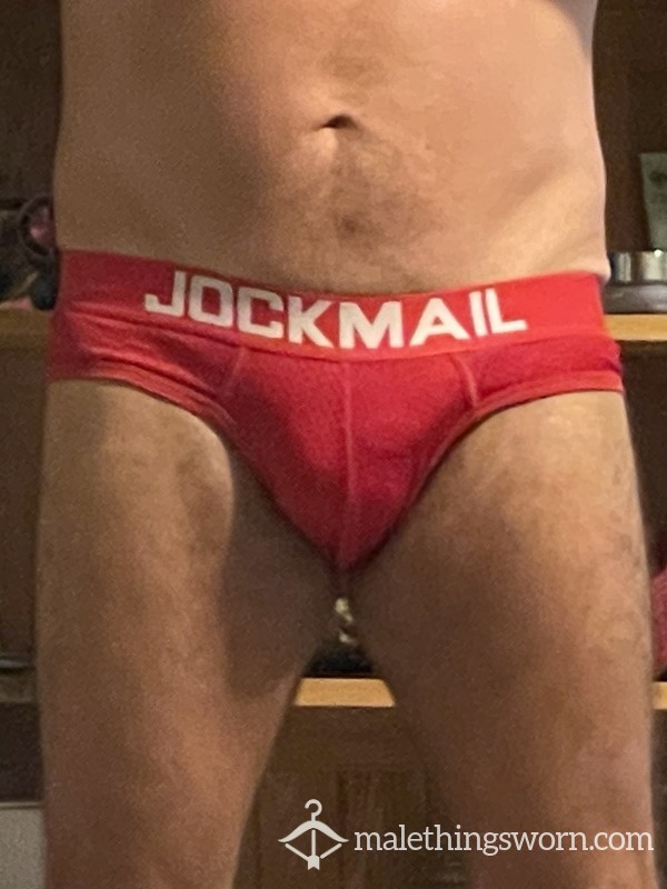 Sweaty Red Mesh Briefs