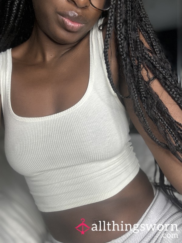SWEATY Sleep Shirt | Skims Brand Well Worn Tank Top | One Week Under The Covers With Ebony Goddess Eve 💁🏾‍♀️