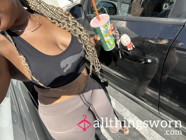 Sweaty Sports Bra And Snug Workout Pants Bundle