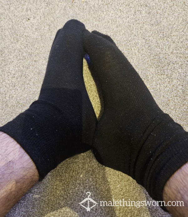 Sweaty Used 18 Hour Black Socks
