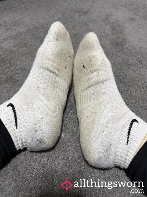 Sweaty Used Nike Trainer Socks – Worn All Day At Work & Gym 👟🔥
