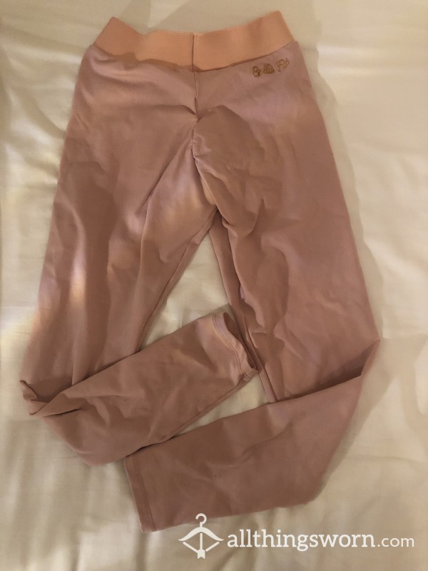 Sweaty Well-worn Baby Pink Gym Leggings💦