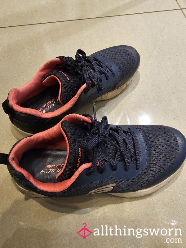 Sweaty, Well Worn Skechers Trainers