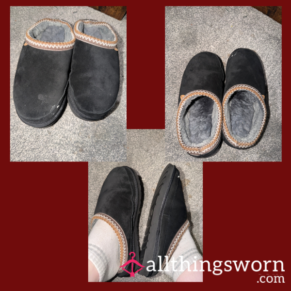 Sweaty Well Worn Slippers😈 Worn With Socks And Bare Feet😉🤫 Extras Can Be Added On😏