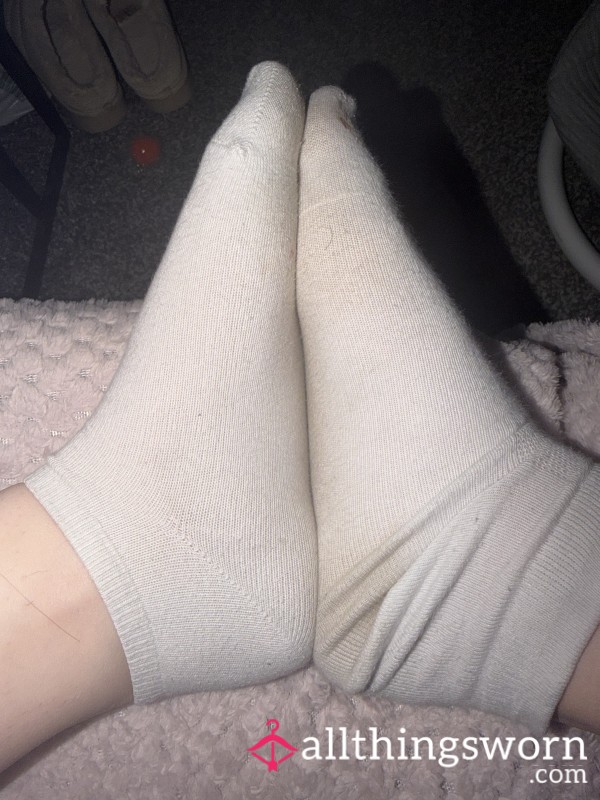Sweaty White Ankle Socks