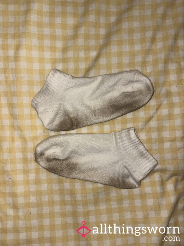 Sweaty White Ankle Socks 🧦 💦