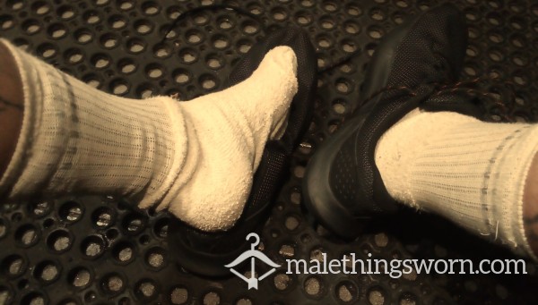 Sweaty White Athletic Gym Socks