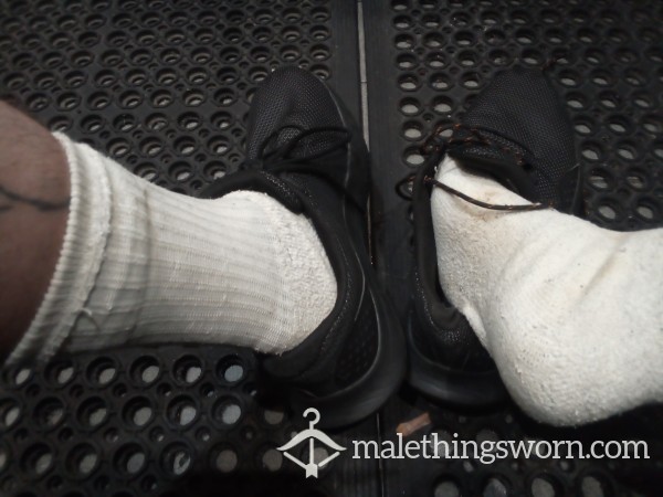 Sweaty White Athletic Gym Socks