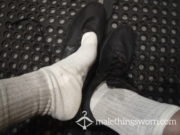 Sweaty White Athletic Gym Socks