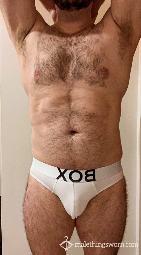 Sweaty White BOX Briefs