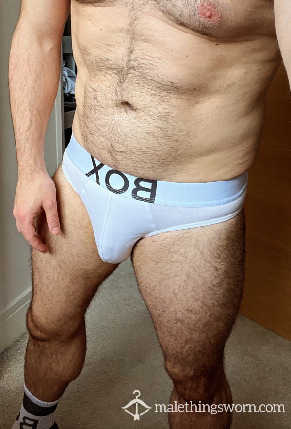 Sweaty White Box Briefs