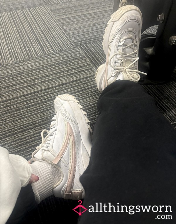 Sweaty White Gym Crew Socks 👟