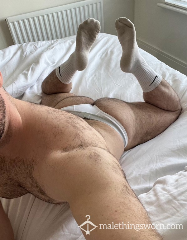 Sweaty White Jockmail Thong