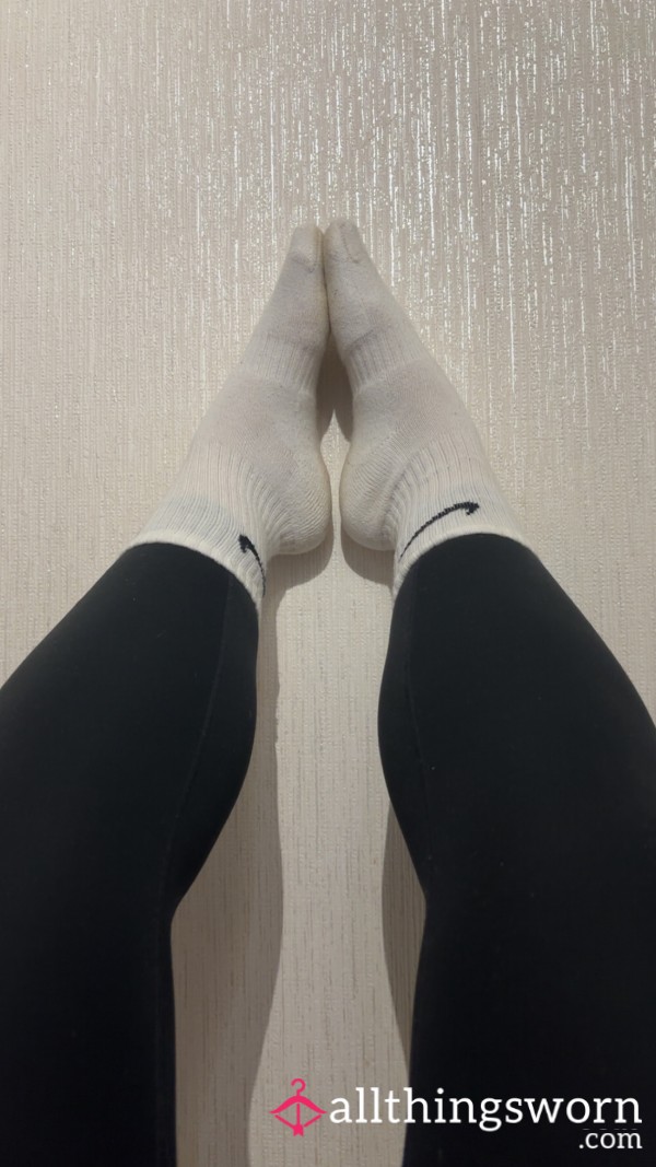 Sweaty White Nike Crew Socks