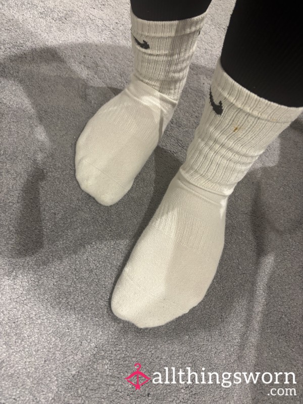 Sweaty White Nike Socks