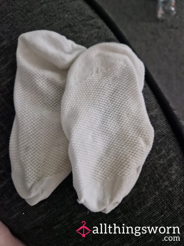Sweaty White Nylon Socks