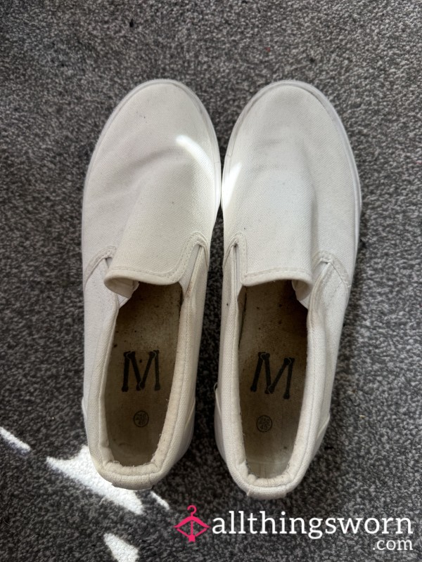 Sweaty White Slip On Shoes