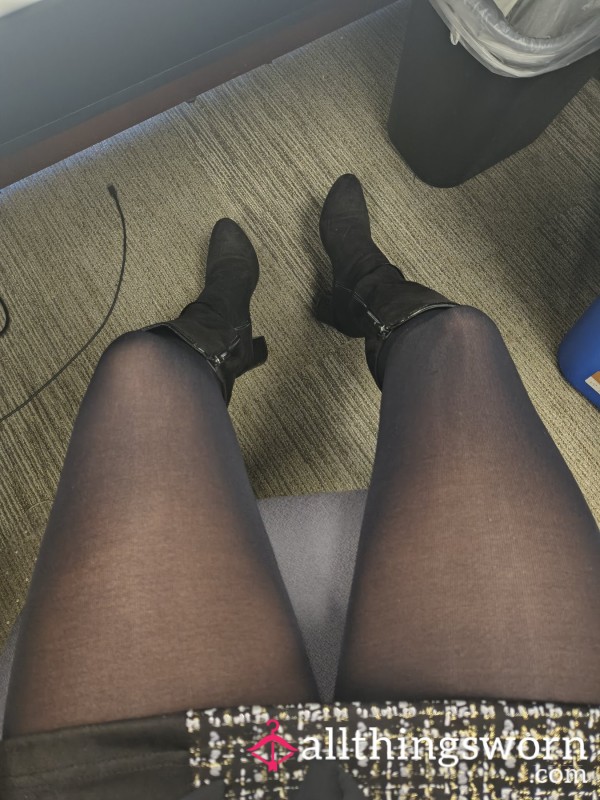 Sweaty Work Pantyhose No Panties 💋