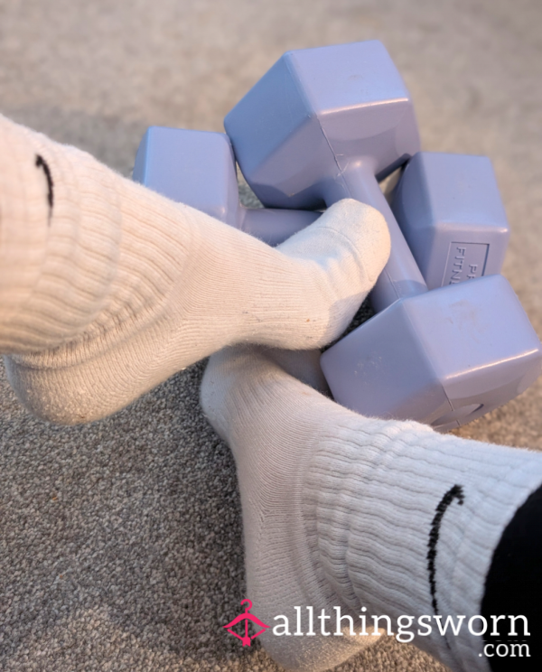 Sweaty Workout White Nike Socks