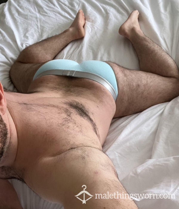 Sweaty Worn Blue Jockmail Briefs
