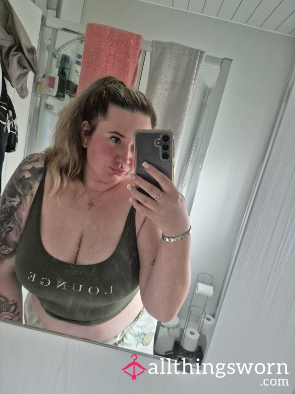 Sweaty Worn Lounge Green Sports Bra