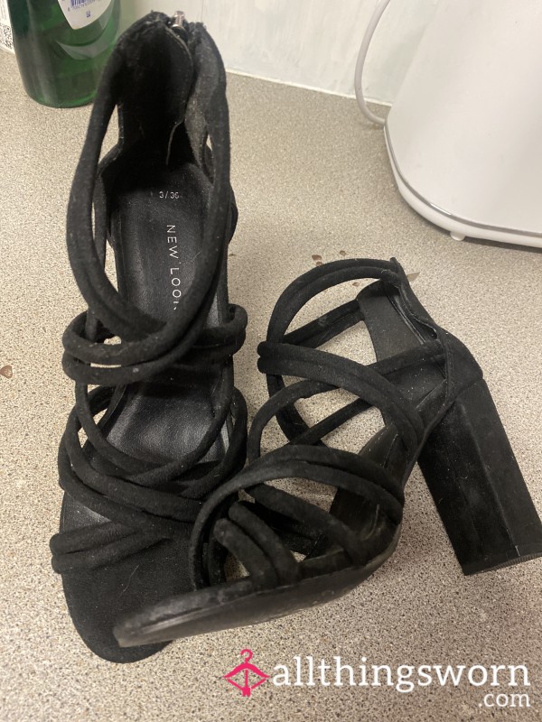 Sweaty Worn Size 3 Black Heels