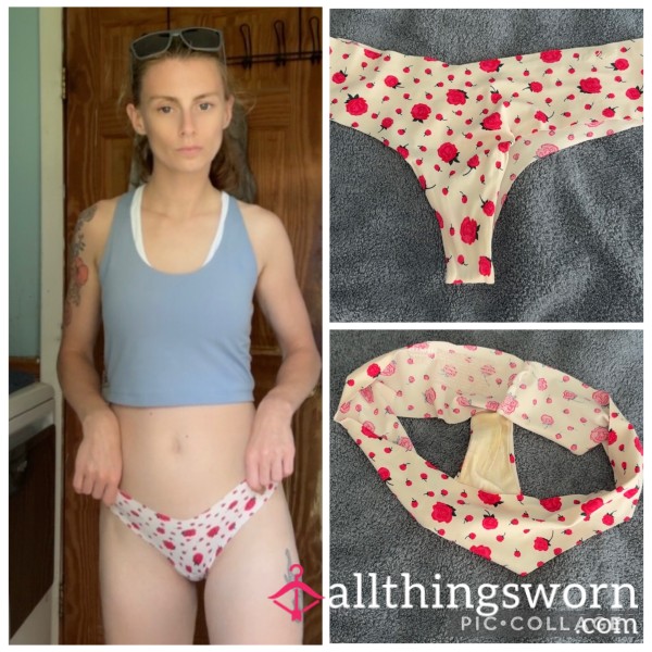 Sweaty 🥵 Worn X-small Red Rose Thong