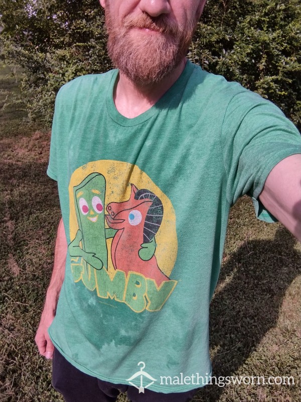 Sweaty Yard Work Gumby Shirt Size Large