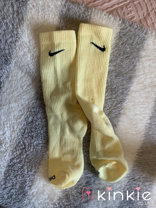 Sweaty Yellow Nike Socks