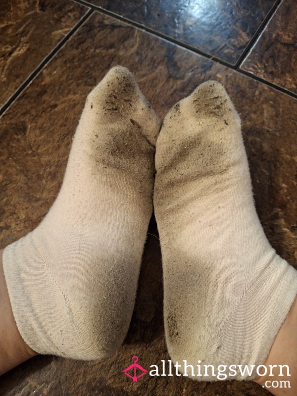 Sweaty/Dirty/Stinky White Ankle Socks