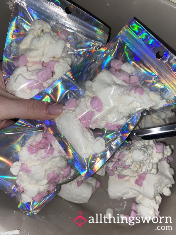 Sweet And Squished Marshmallows With Bare Toes