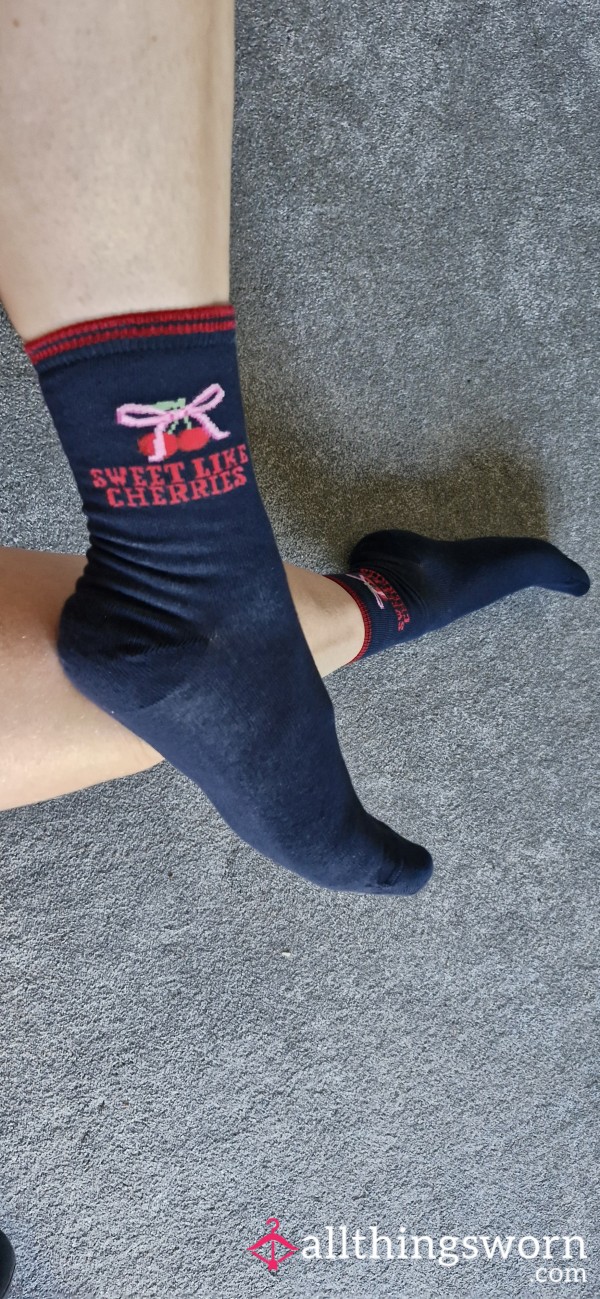 Sweet As Cherries Worn Socks