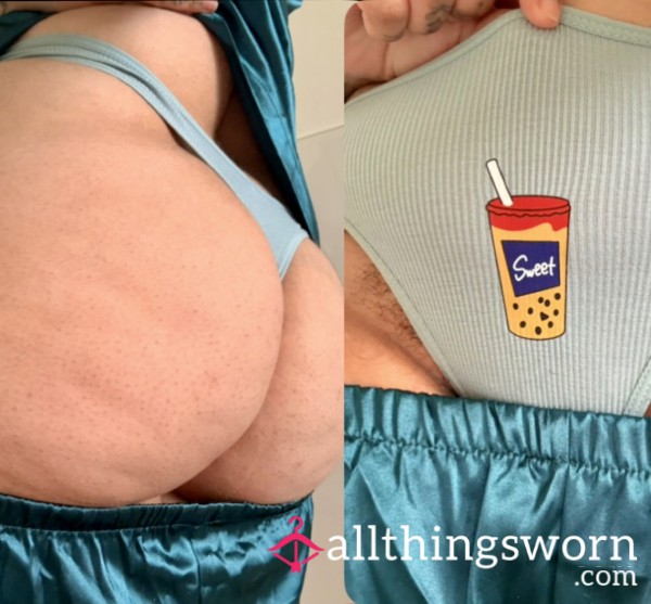 ‘Sweet Boba’ Cotton Thong🧋🩵