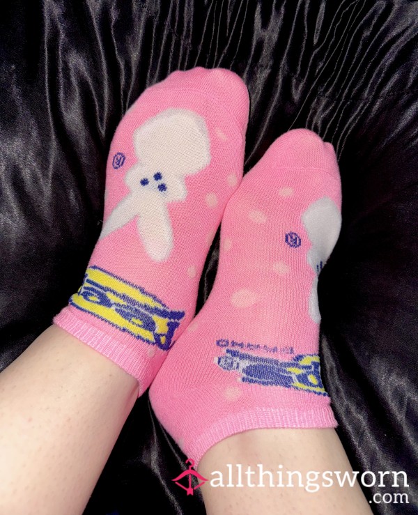 Sweet P**ps Marshmallow Bunny Ankle Socks – Sweaty, Scented Bunnies Hopping With My Naughty Foot Musk 🐰😈💦